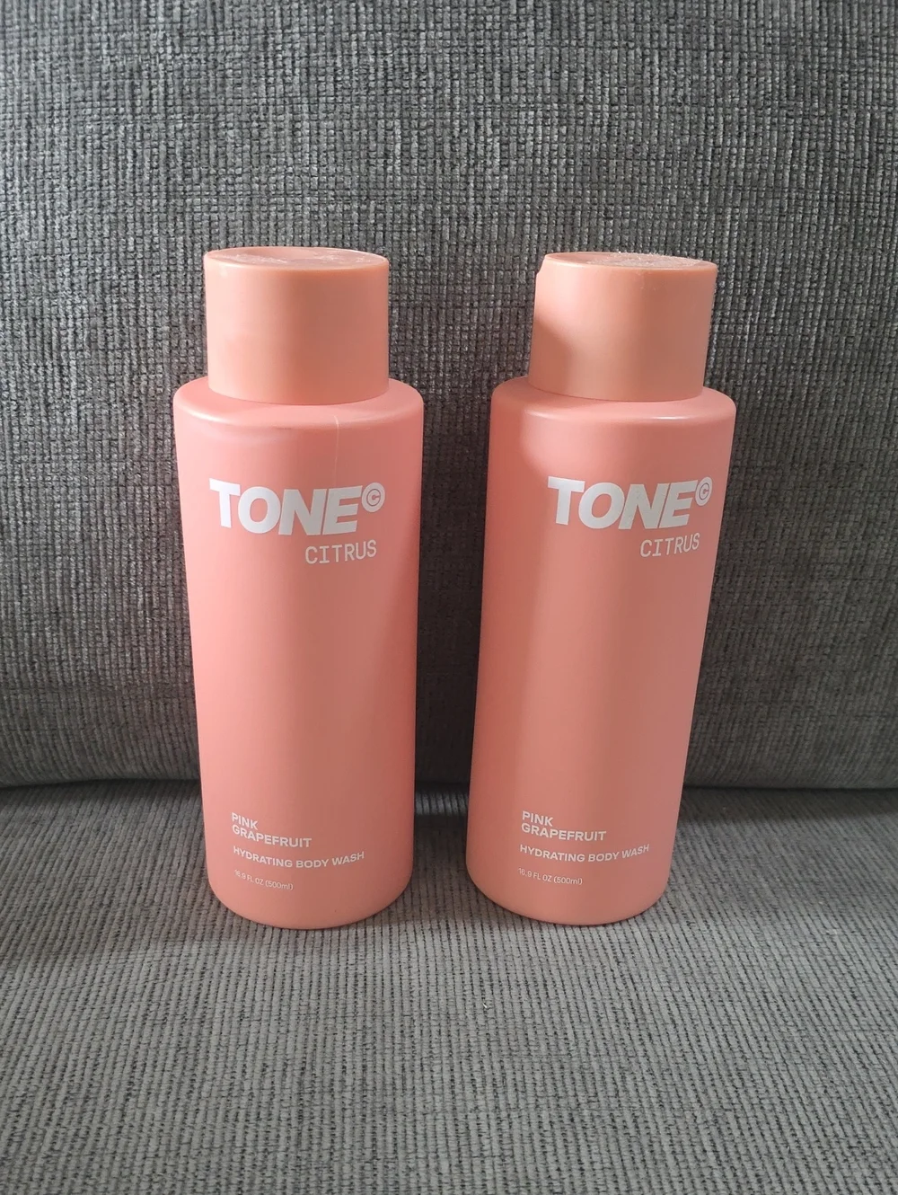 TONE Citrus Pink Grapefruit Hydrating Body Wash, New, 2 Bottles, 16.9oz Each.